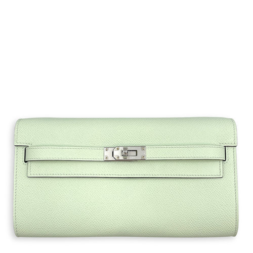Kelly To Go Vert Fizz Crossbody Bag in Epsom, Palladium hardware