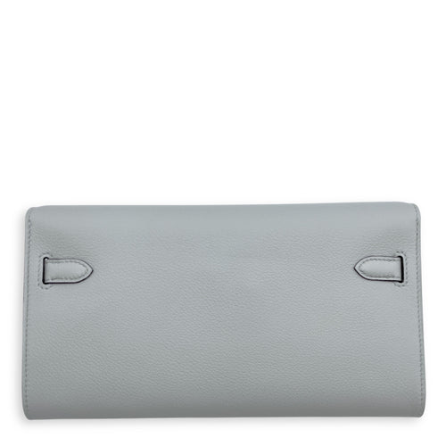 Kelly To Go Blue Glacier Crossbody Bag in Evercolor, Gold hardware