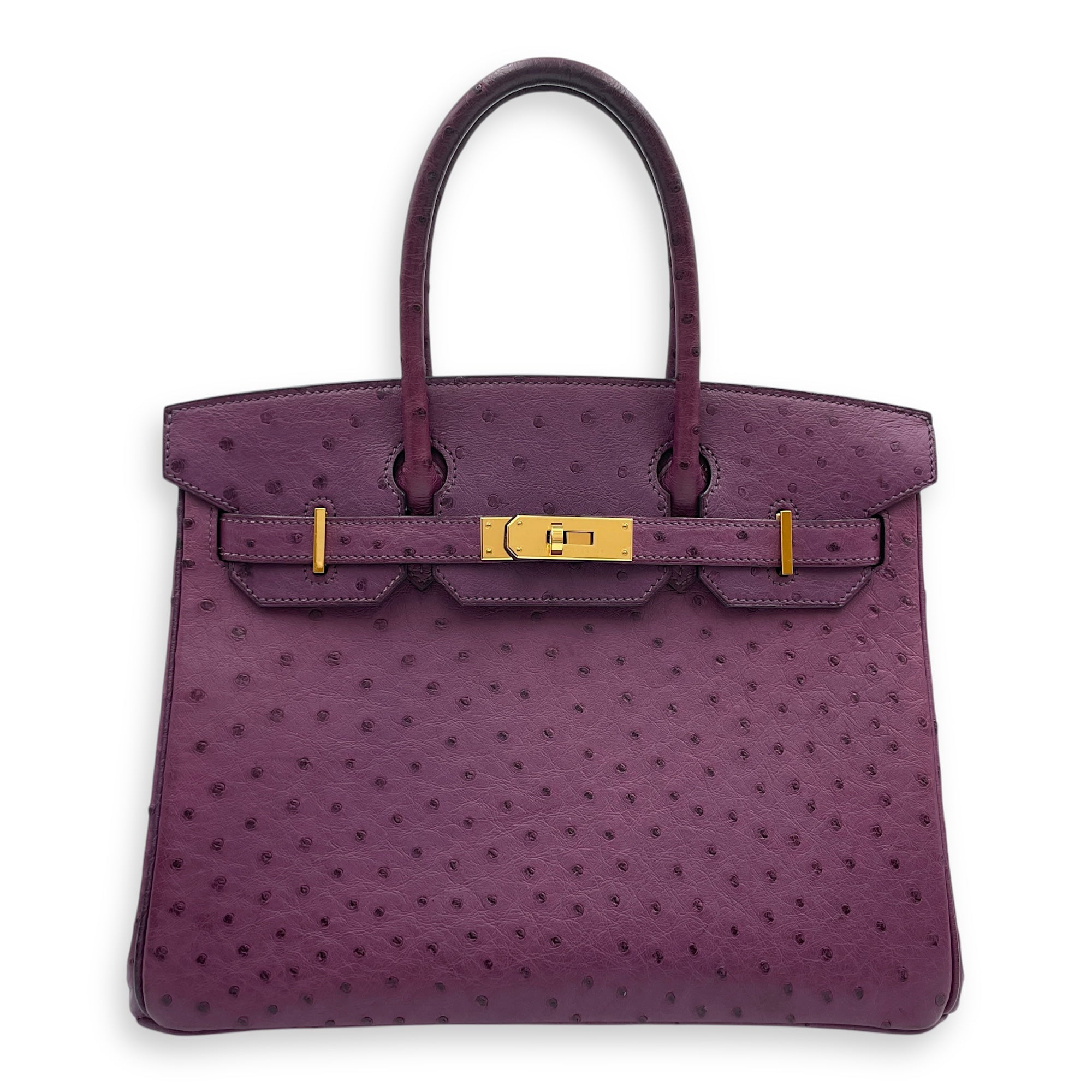 Birkin 30 Violet in Ostrich, Gold hardware