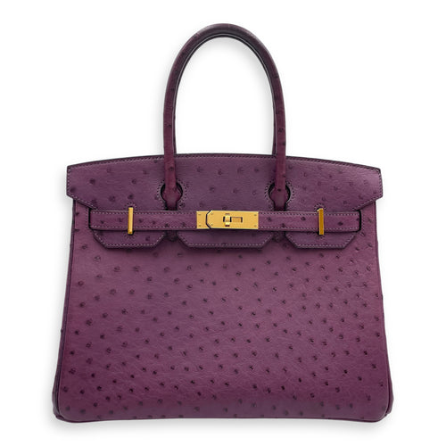 Birkin 30 Violet in Ostrich, Gold hardware