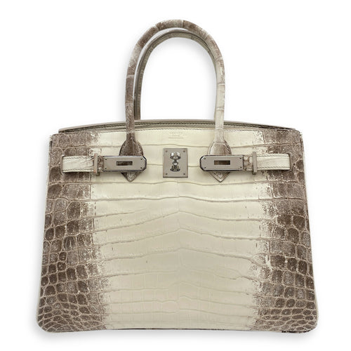 Birkin 30 Blanc in Matte Niloticus, Palladium hardware