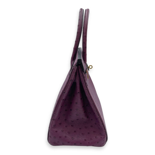 Birkin 30 Violet in Ostrich, Gold hardware