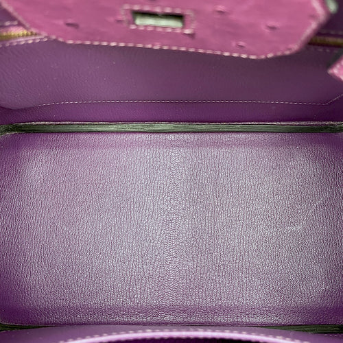 Birkin 30 Violet in Ostrich, Gold hardware