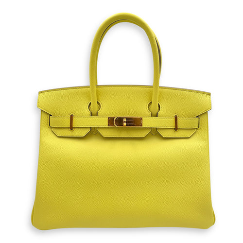 Birkin 30 Souffre in Epsom, Gold hardware