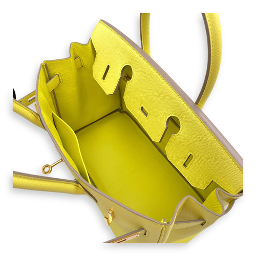 Birkin 30 Souffre in Epsom, Gold hardware