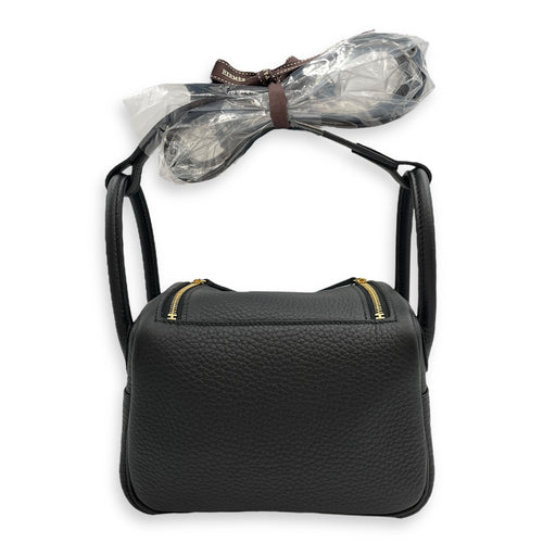 Lindy II Mini Black in Clemence, Gold hardware