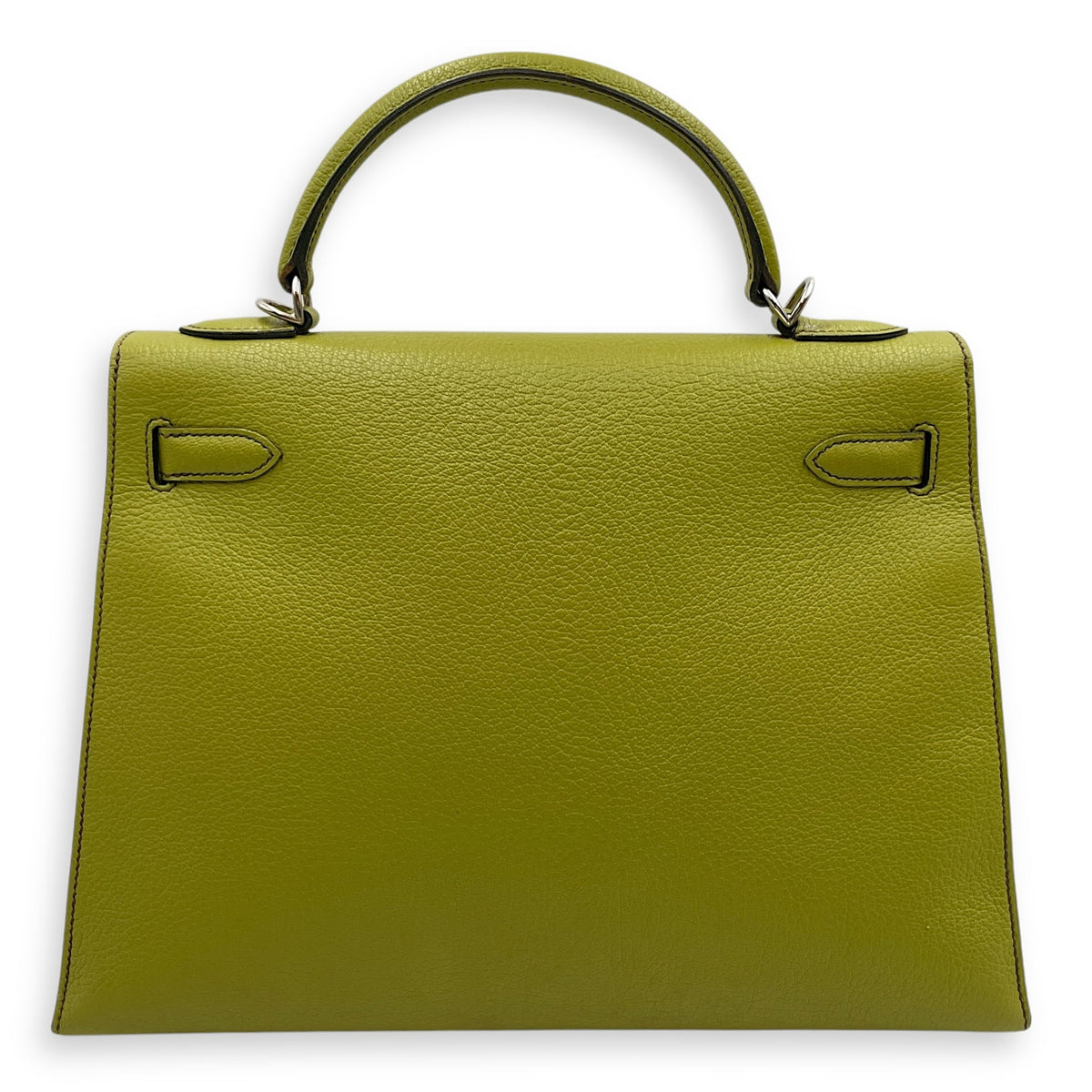 Sellier Kelly 32 Vert Anis in Chevre Mysore Palladium hardware