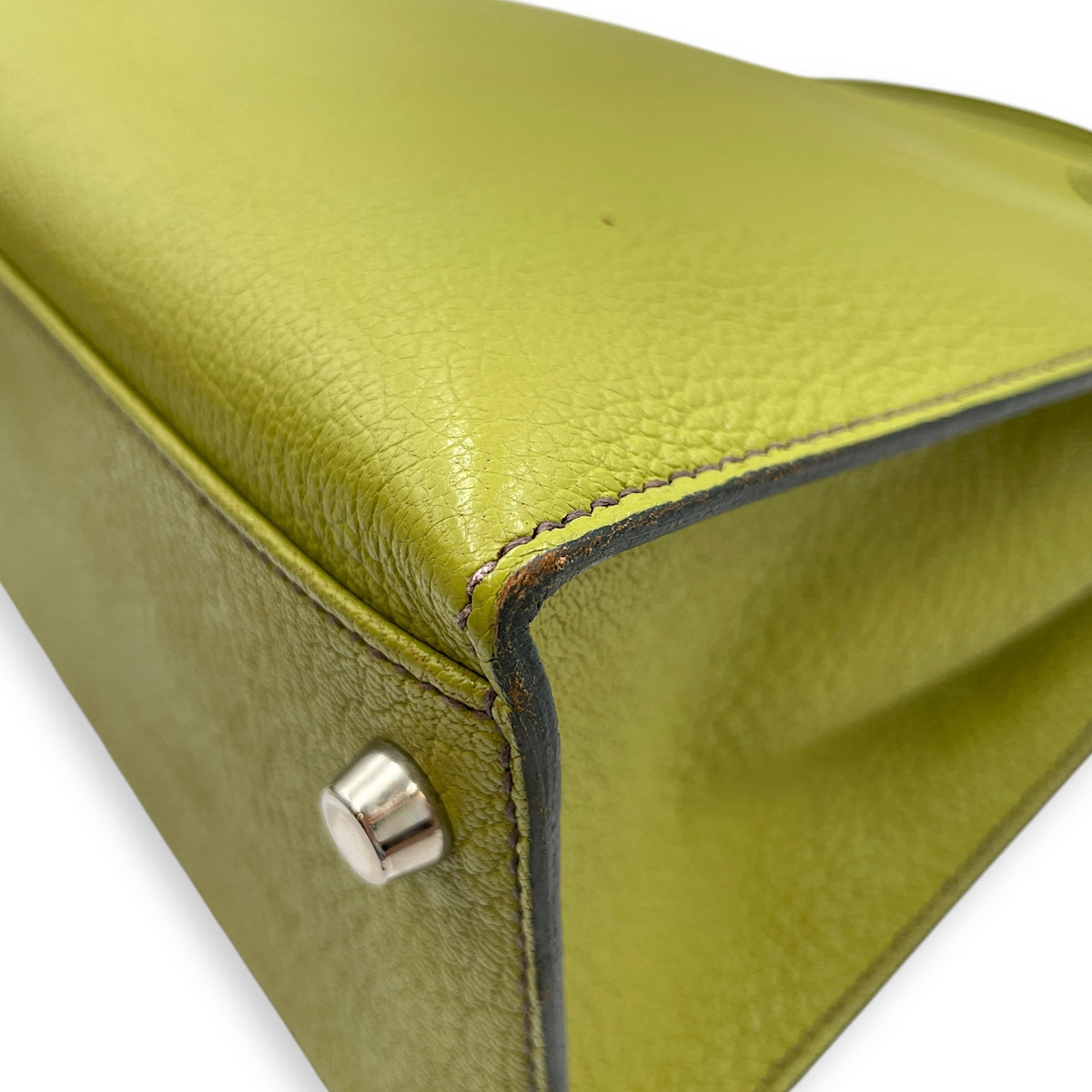 Sellier Kelly 32 Vert Anis in Chevre Mysore Palladium hardware