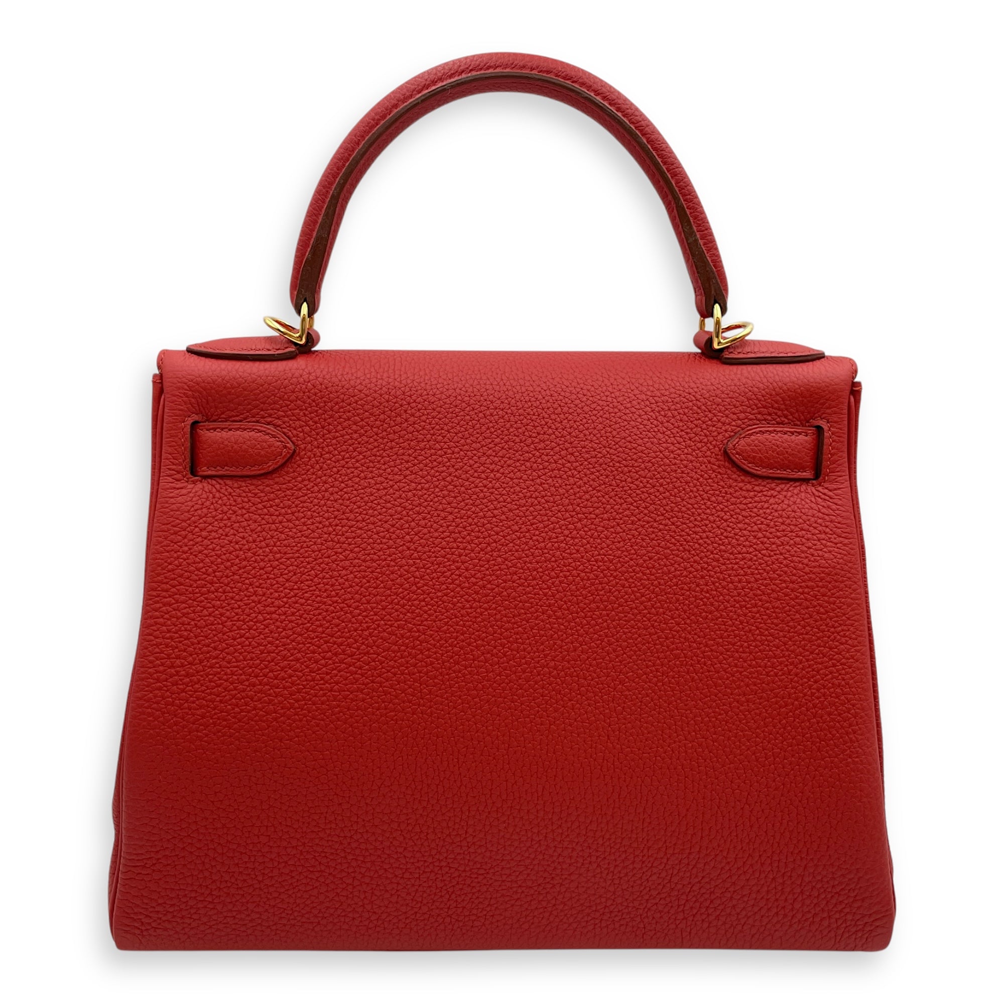 Kelly 28 Vermillon in Togo, Gold hardware