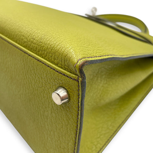 Sellier Kelly 32 Vert Anis in Chevre Mysore Palladium hardware