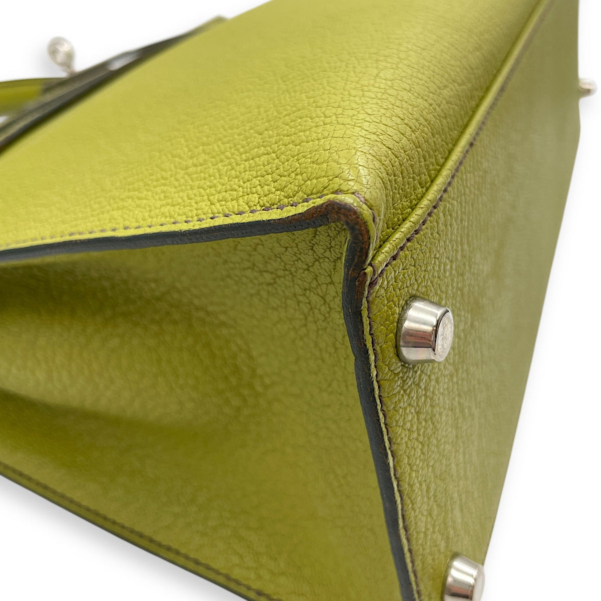 Sellier Kelly 32 Vert Anis in Chevre Mysore Palladium hardware