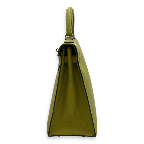Sellier Kelly 32 Vert Anis in Chevre Mysore Palladium hardware