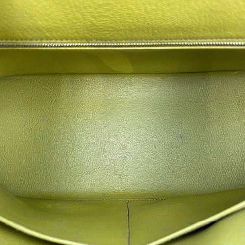 Sellier Kelly 32 Vert Anis in Chevre Mysore Palladium hardware
