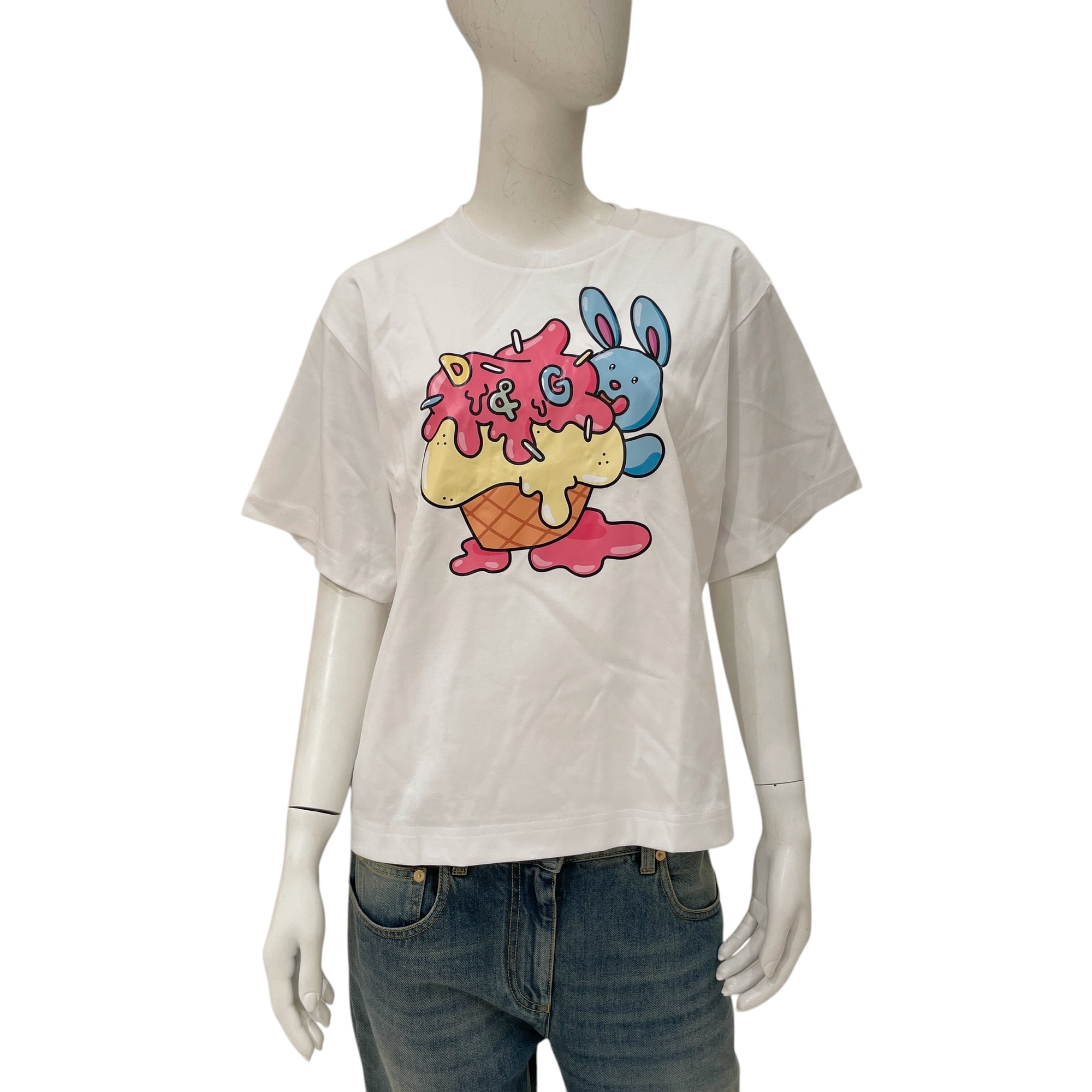 Dolce & Gabbana X Gianpiero D’Alessandro Print White T-Shirt in Cotton