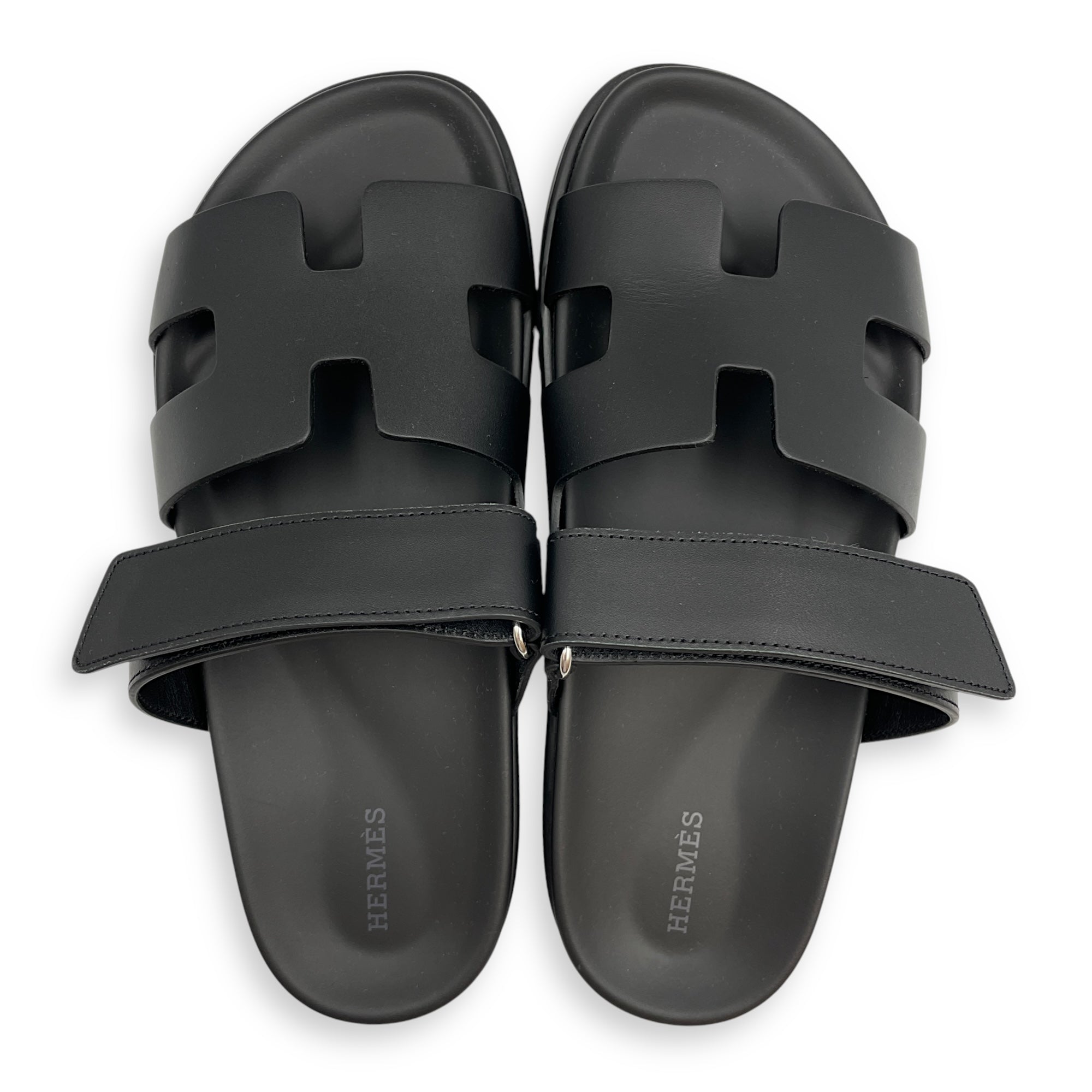Chypre 39 Black Sandals in Calfskin