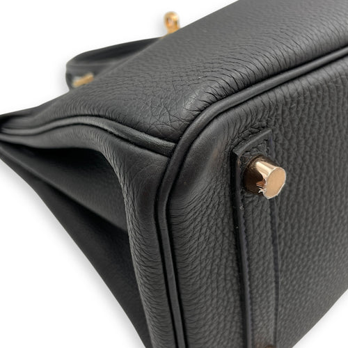 Birkin 25 Black in Togo, Rose Gold hardware