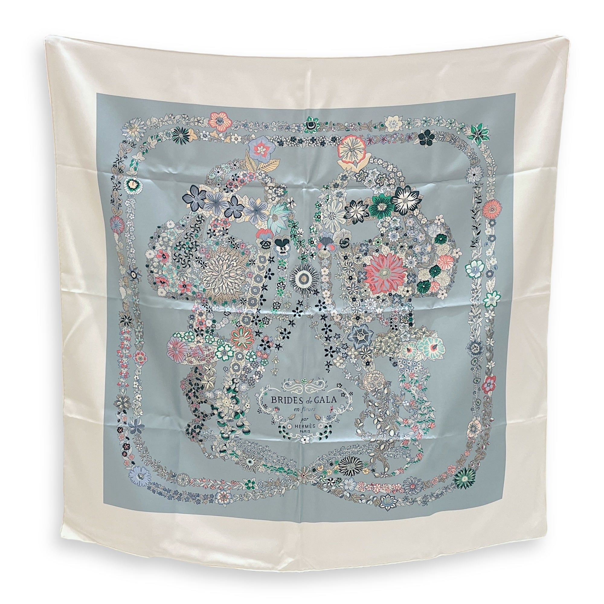Brides de Gala en Fleurs 90 Blanc/Bleu Glacier Scarf