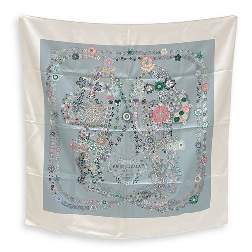 Brides de Gala en Fleurs 90 Blanc/Bleu Glacier Scarf