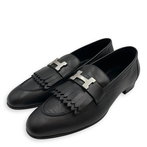 Royal 39 Black Loafers in Cherve Leather, Palladium hardware