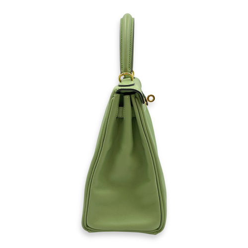 Kelly 25 Vert Criquet in Swift, Gold hardware