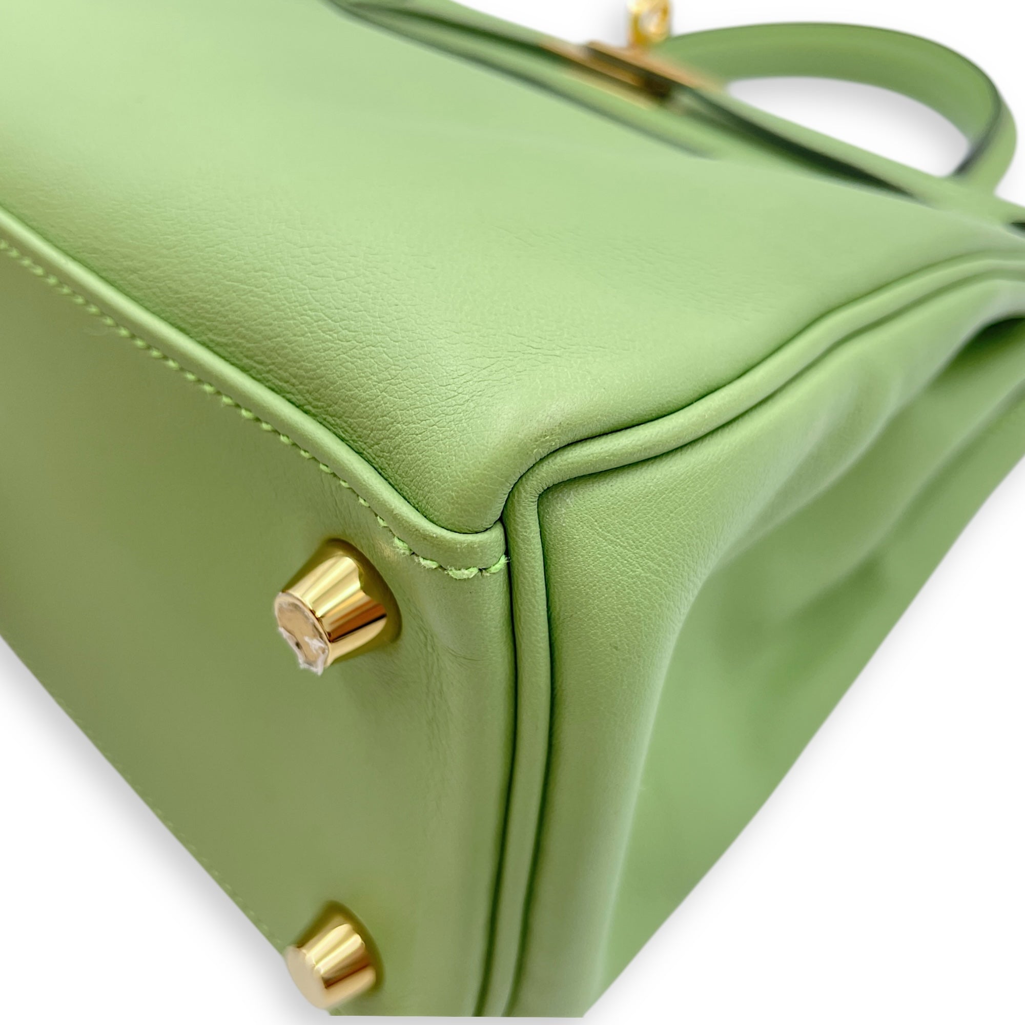 Kelly 25 Vert Criquet in Swift, Gold hardware