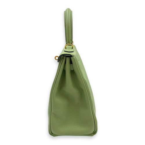 Kelly 25 Vert Criquet in Swift, Gold hardware
