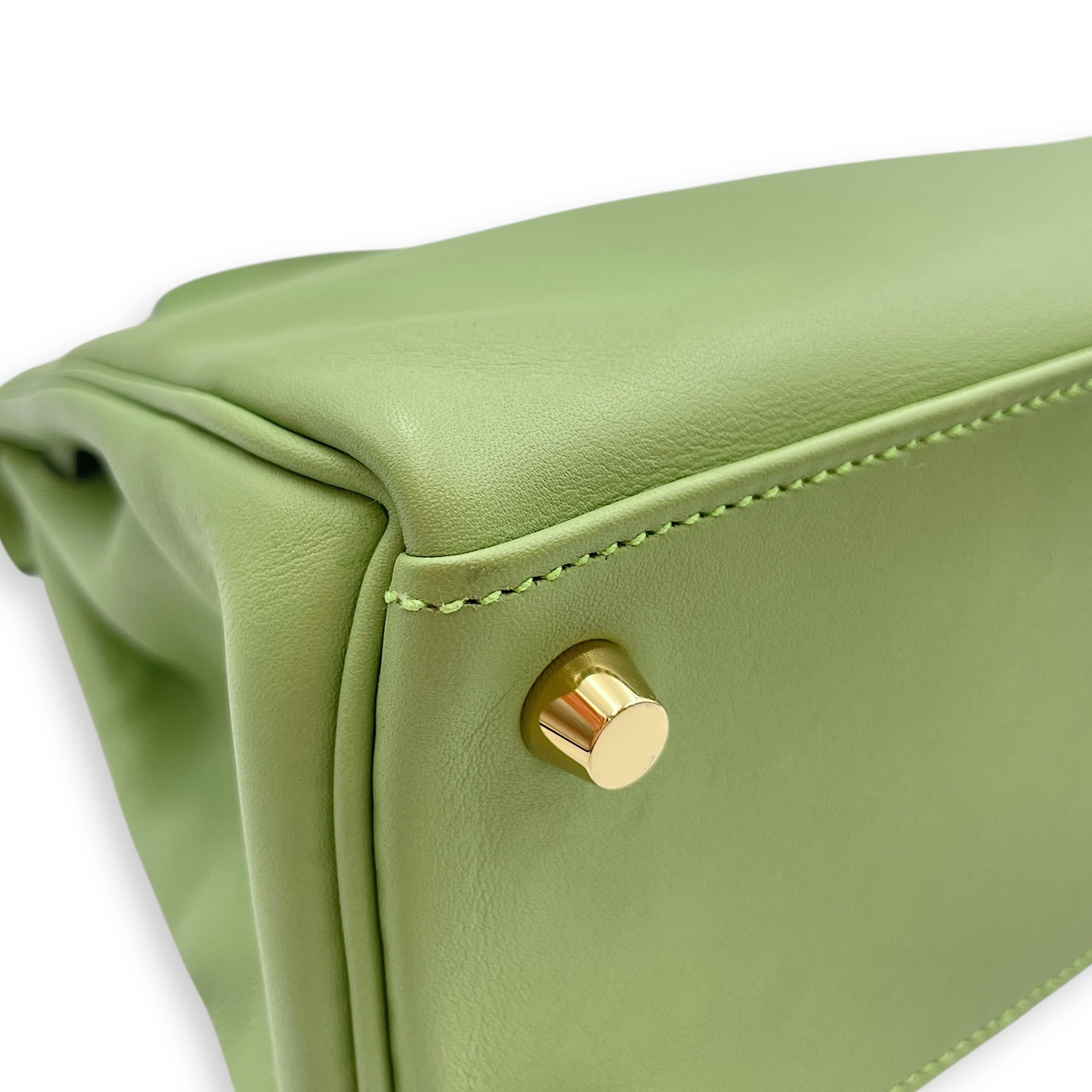 Kelly 25 Vert Criquet in Swift, Gold hardware