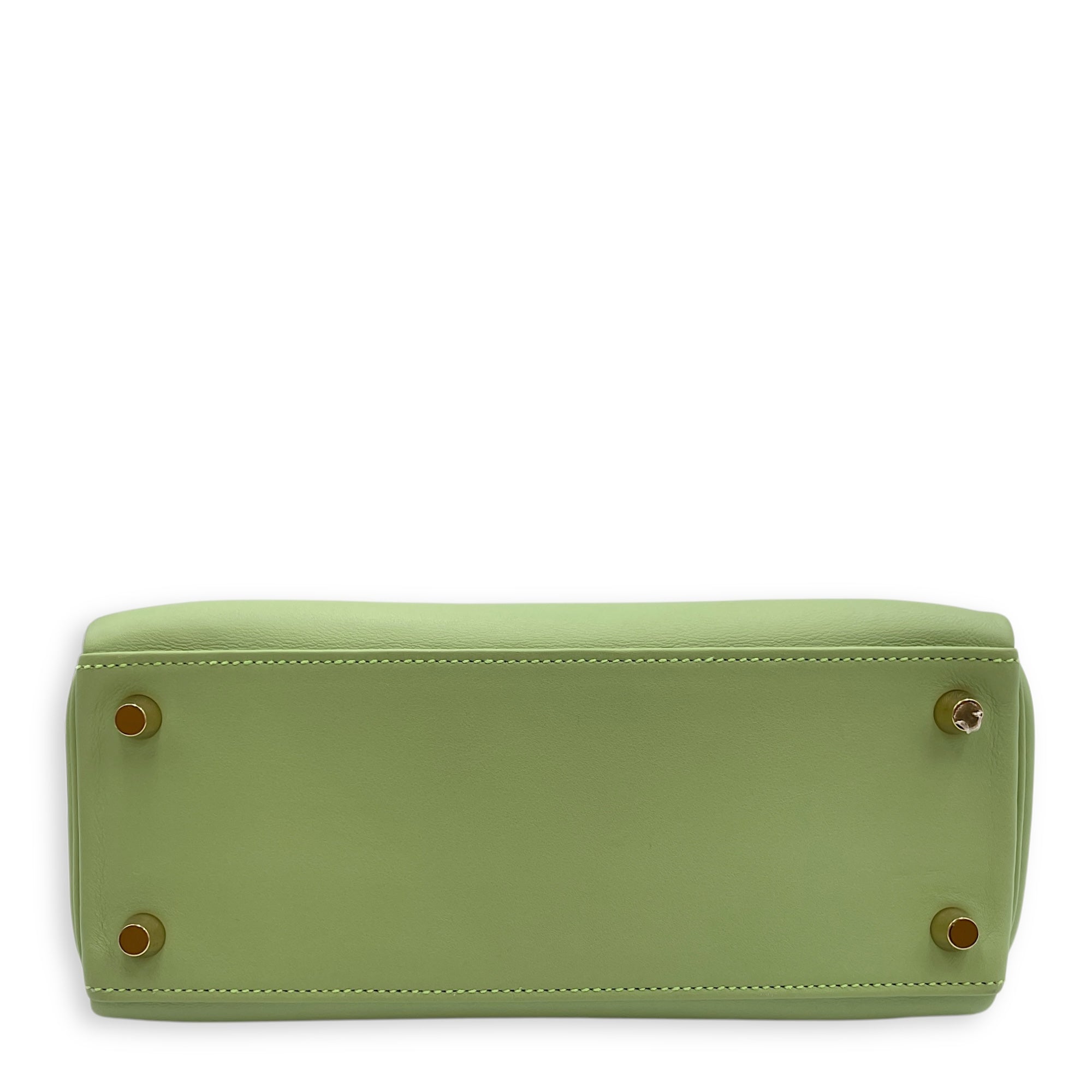 Kelly 25 Vert Criquet in Swift, Gold hardware