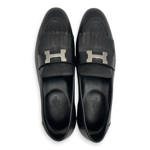 Royal 39 Black Loafers in Cherve Leather, Palladium hardware