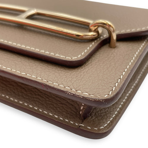 Roulis Slim Etoupe Wallet in Evercolor, Permabrass hardware