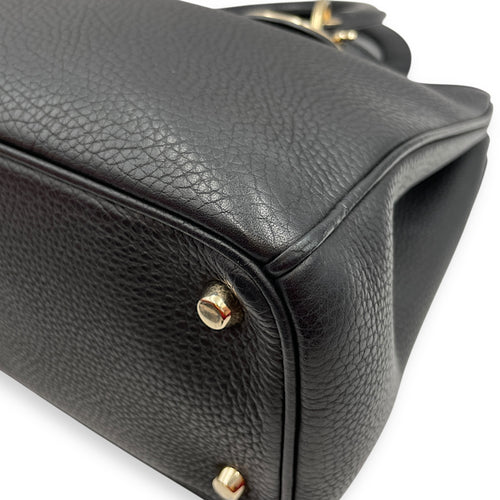 Diorissimo 35 Black Top Handle Bag in Calfskin, Gold hardware