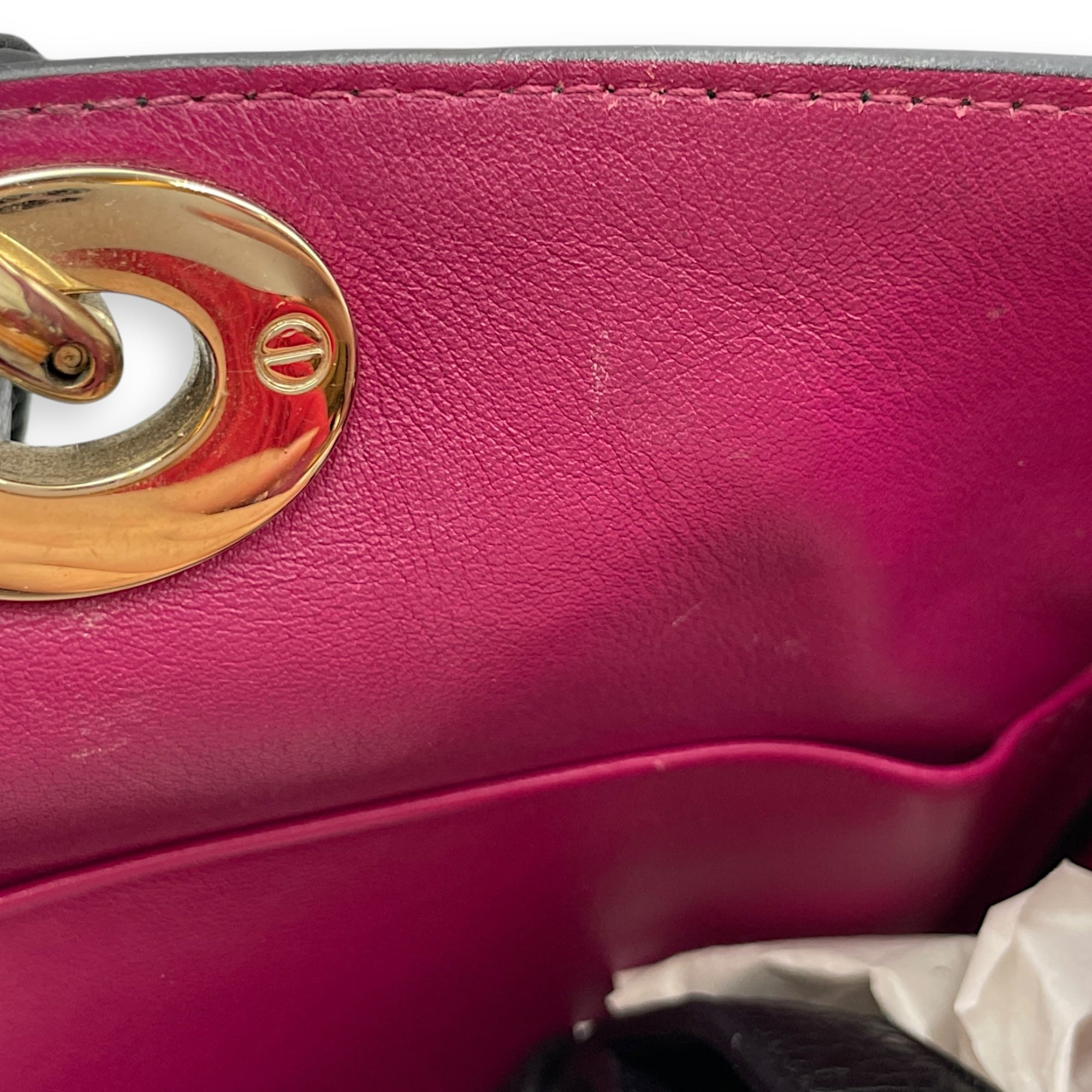 Diorissimo 35 Black Top Handle Bag in Calfskin, Gold hardware