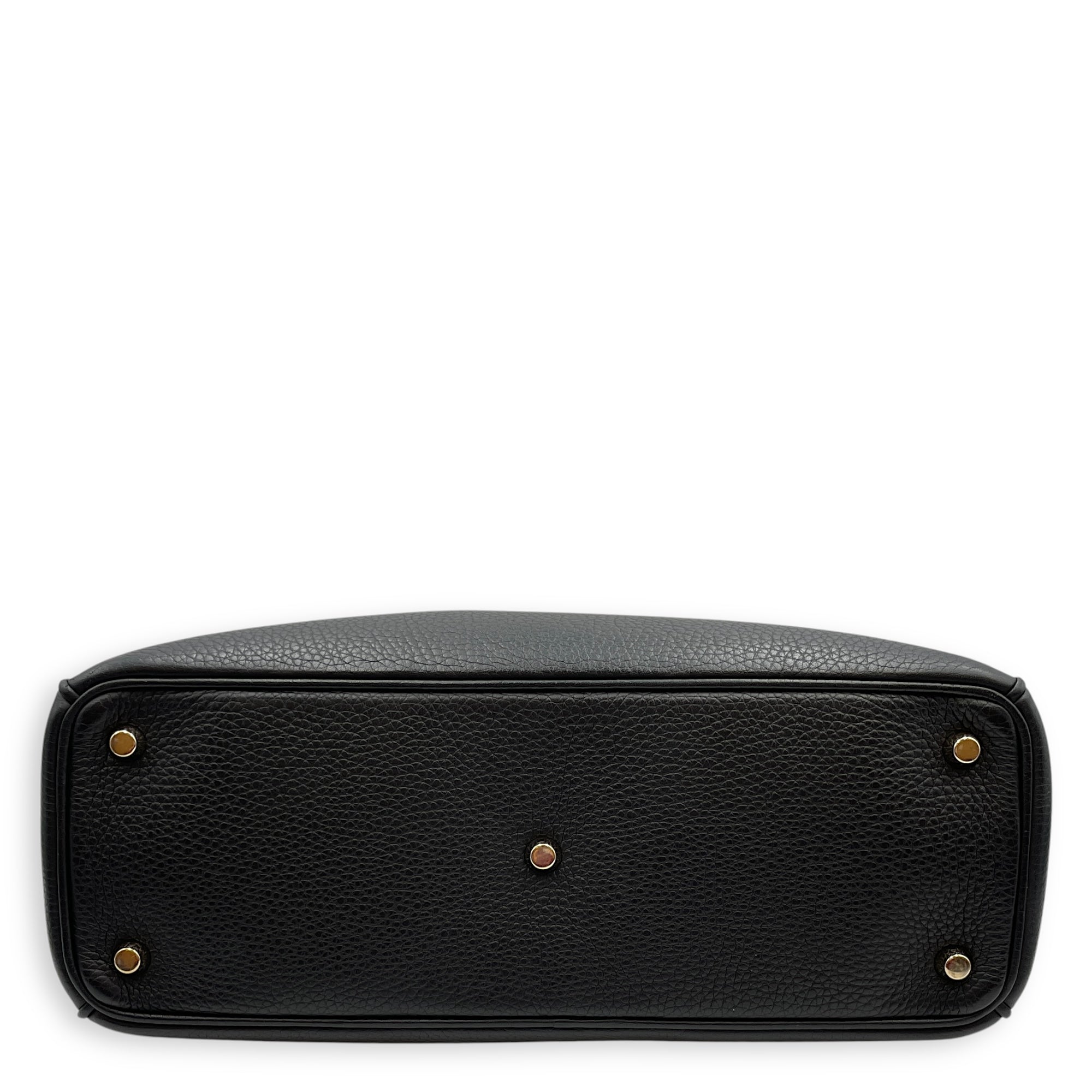 Diorissimo 35 Black Top Handle Bag in Calfskin, Gold hardware