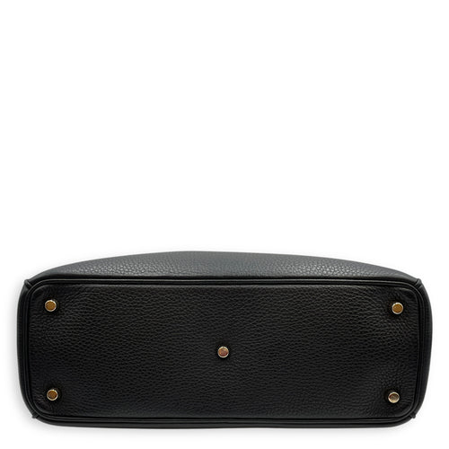 Diorissimo 35 Black Top Handle Bag in Calfskin, Gold hardware