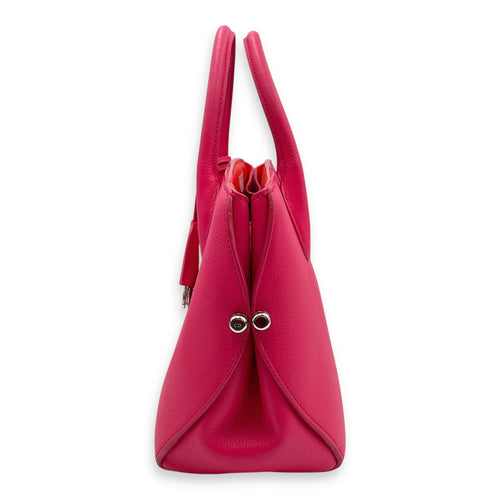 Open bar bag Pink Top Handle Bag in Calfskin, Silver hardware