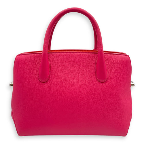 Open bar bag Pink Top Handle Bag in Calfskin, Silver hardware