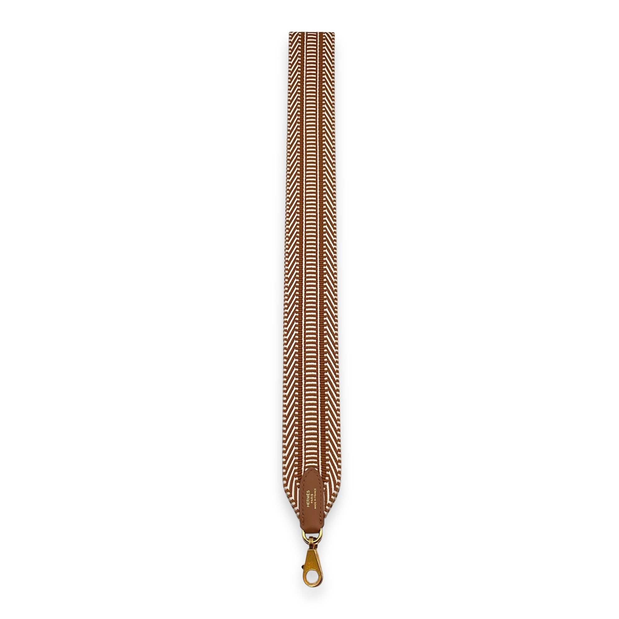 Sangle Cavale 50mm by 105cm Gold Bag Accessory in Swift, Gold hardware