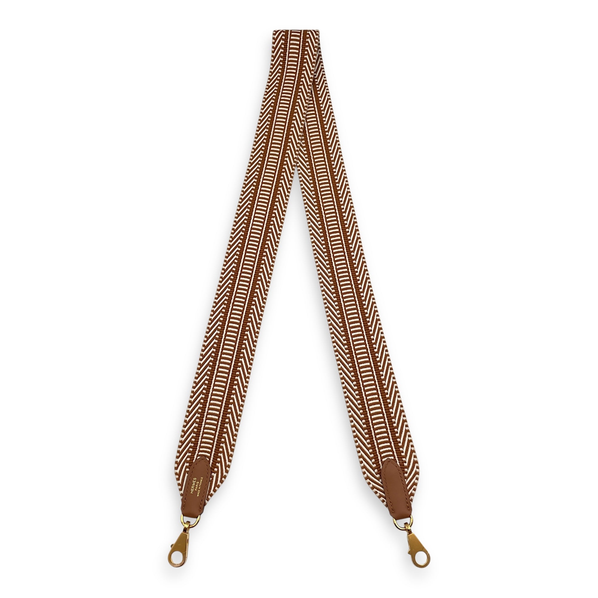 Sangle Cavale 50mm by 105cm Gold Bag Accessory in Swift, Gold hardware
