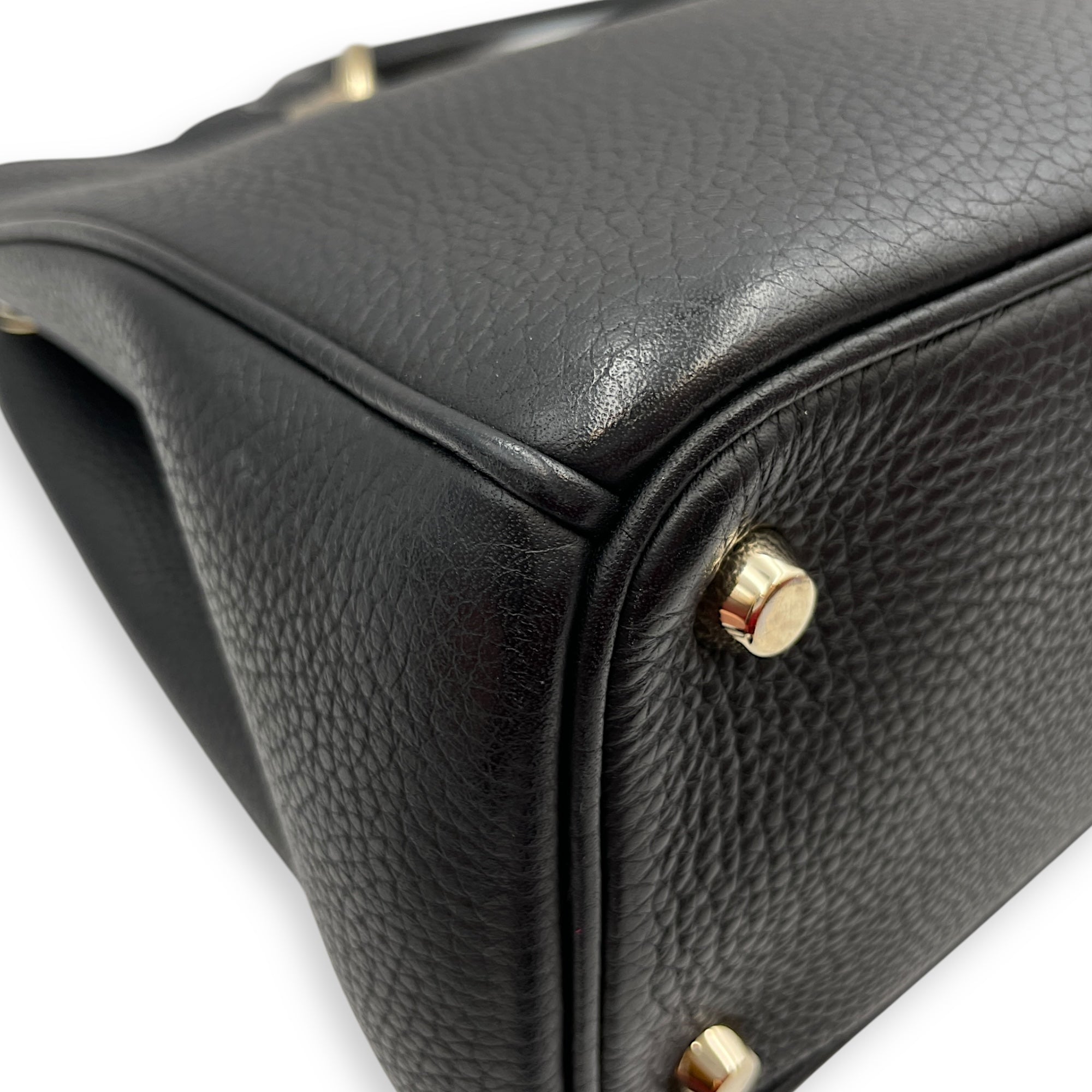 Diorissimo 35 Black Top Handle Bag in Calfskin, Gold hardware