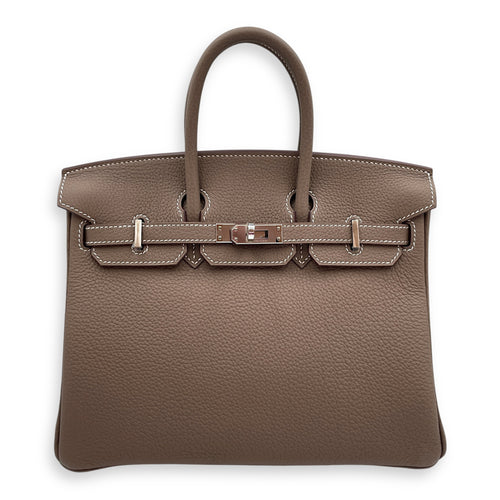 Birkin 25 Etoupe in Togo, Palladium hardware
