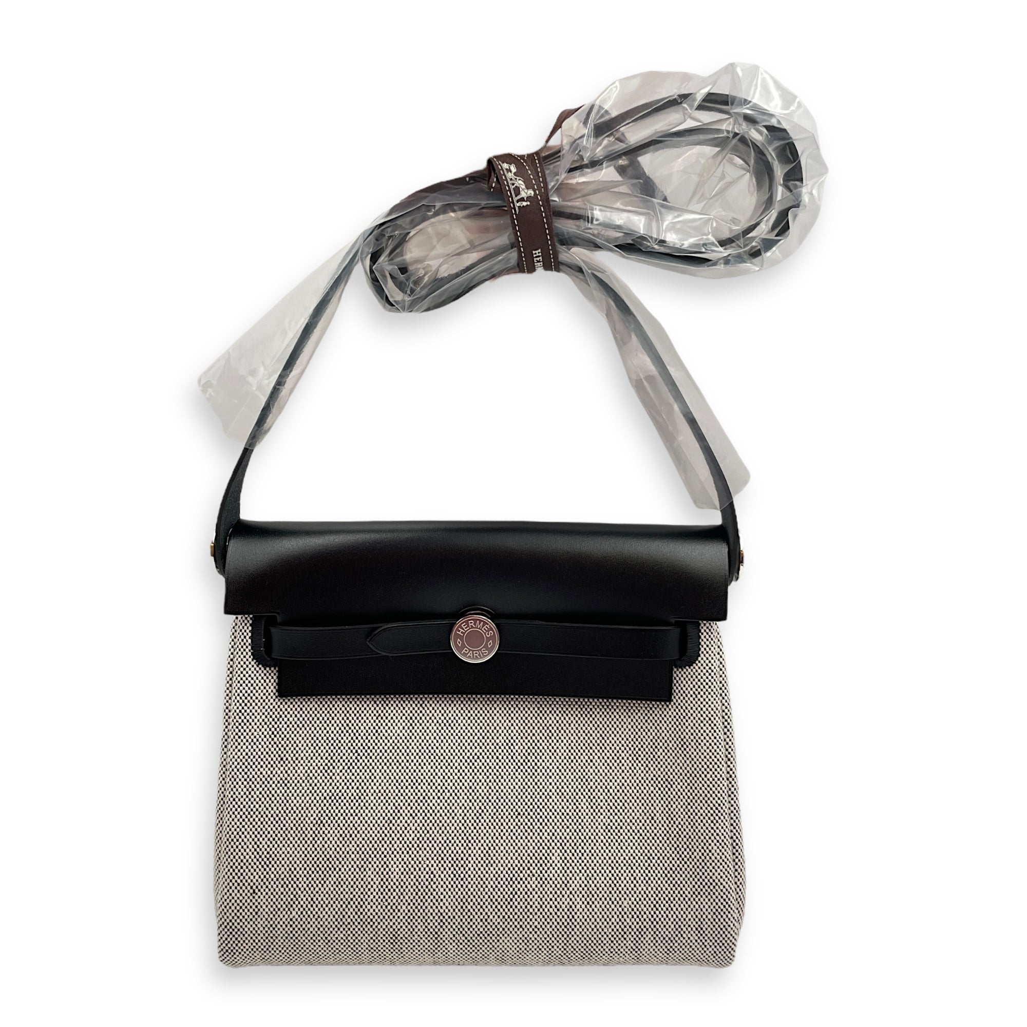 Herbag Mini Black-Ecru in Vache Hunter/Toile, Palladium hardware
