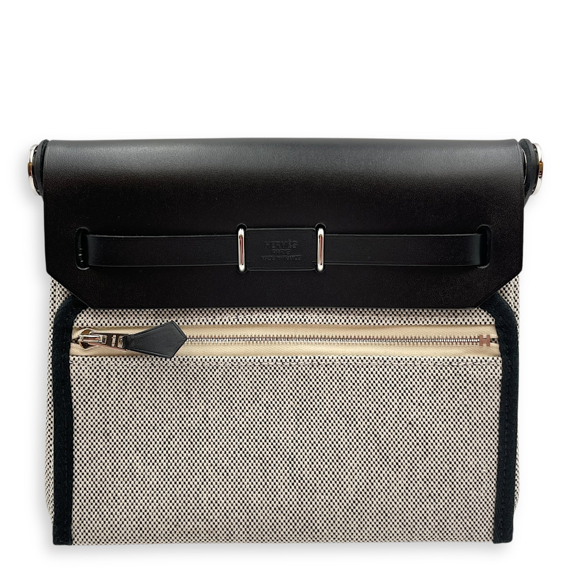 Herbag Mini Black-Ecru in Vache Hunter/Toile, Palladium hardware