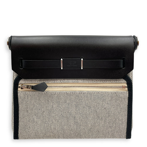 Herbag Mini Black-Ecru in Vache Hunter/Toile, Palladium hardware