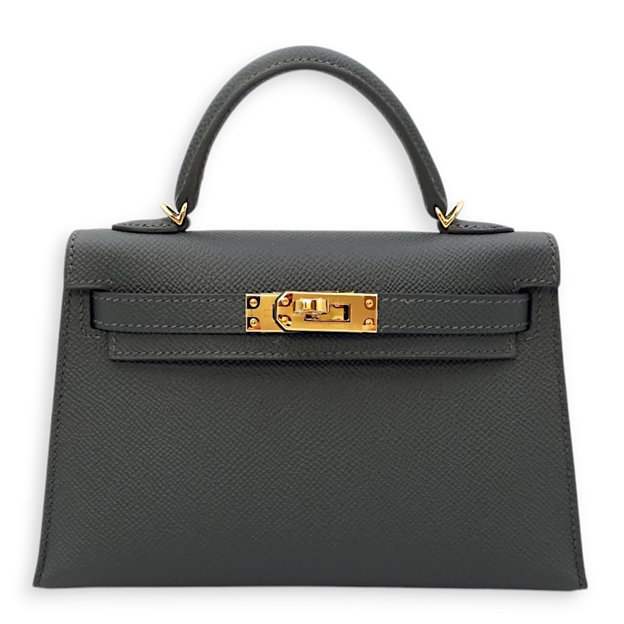 Sellier Kelly 20 Vert Mangrove in Epsom, Gold hardware