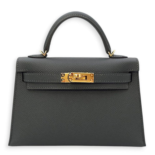 Sellier Kelly 20 Vert Mangrove in Epsom, Gold hardware