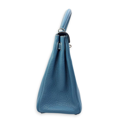 Kelly 32 Blue Jean in Togo, Palladium hardware
