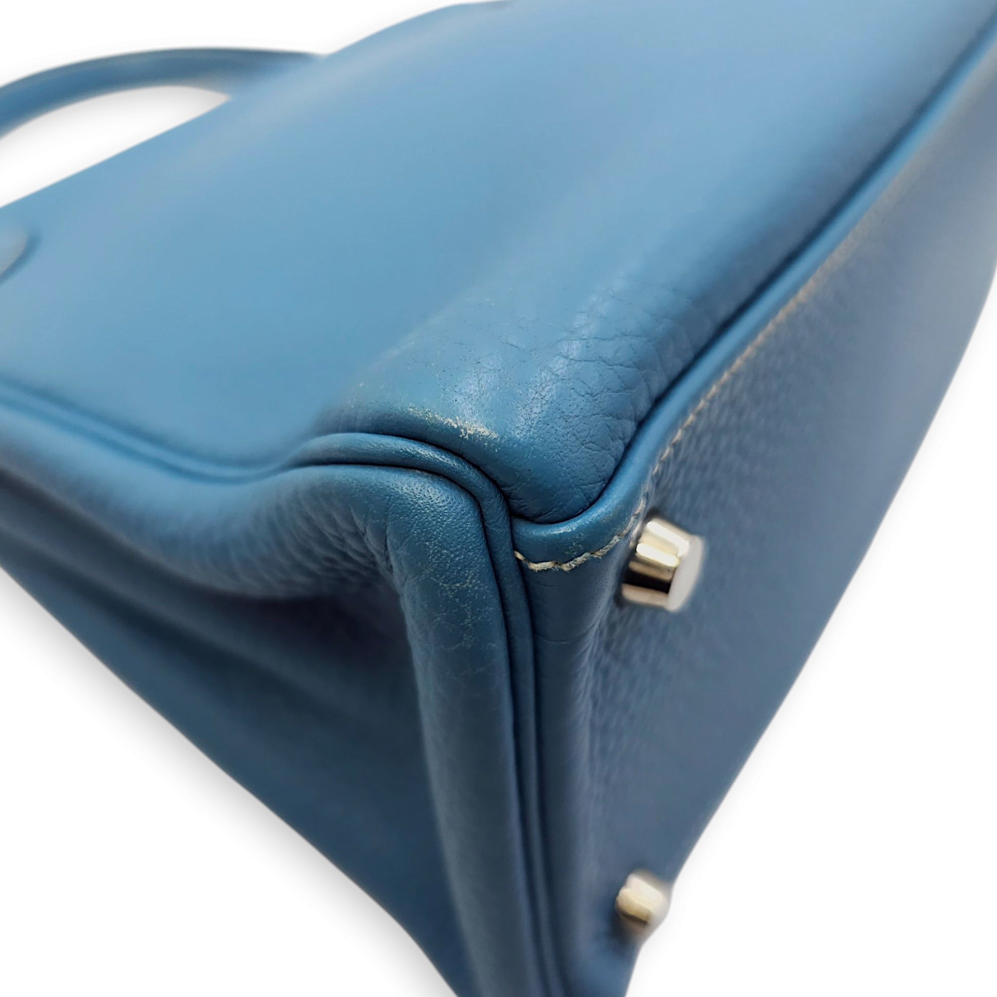 Kelly 32 Blue Jean in Togo, Palladium hardware