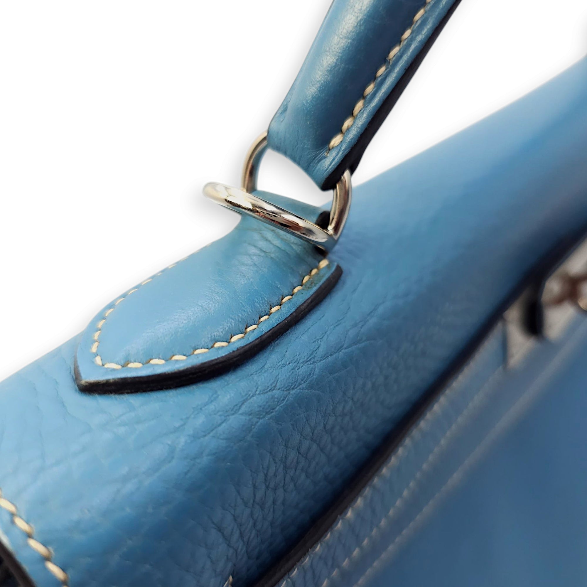 Kelly 32 Blue Jean in Togo, Palladium hardware