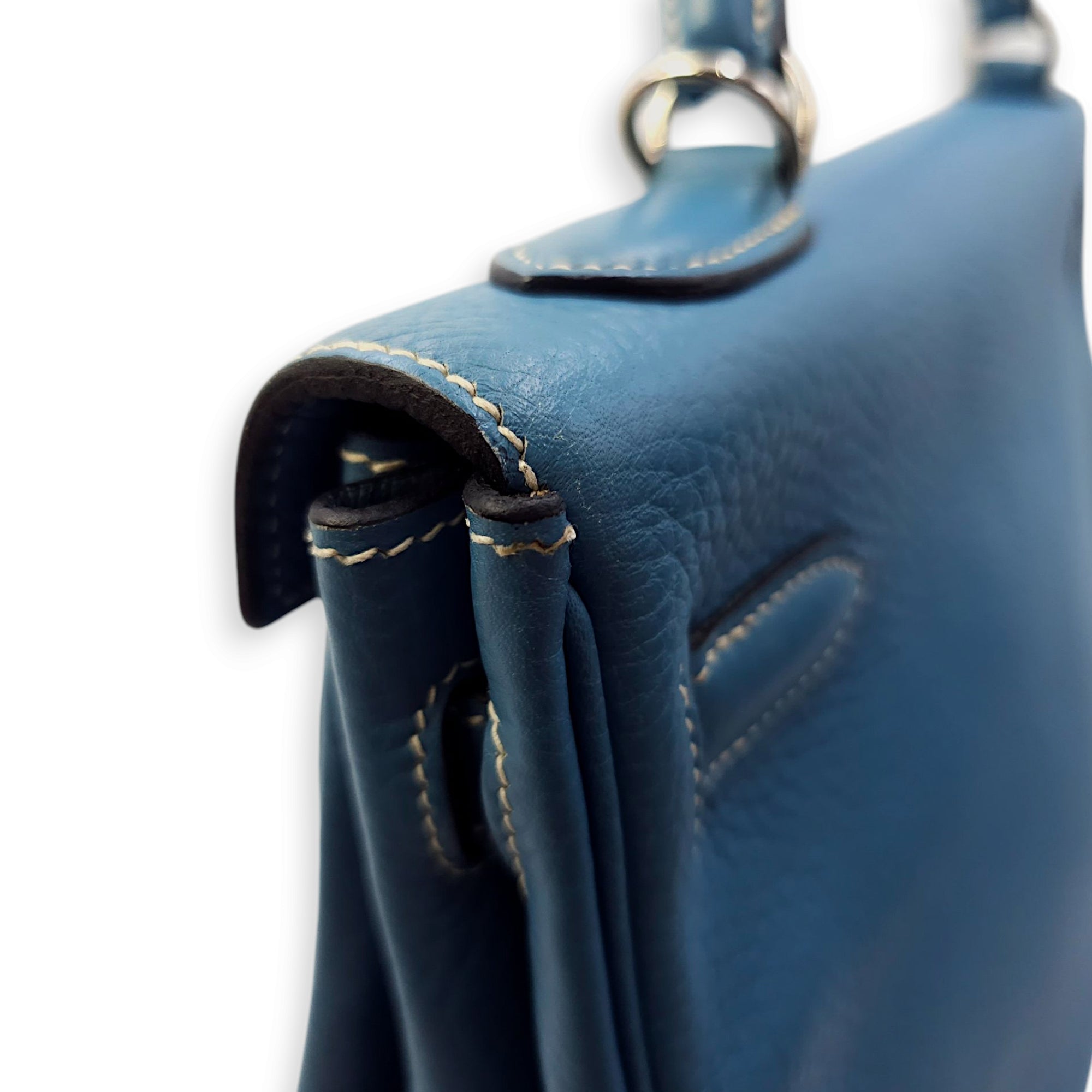 Kelly 32 Blue Jean in Togo, Palladium hardware