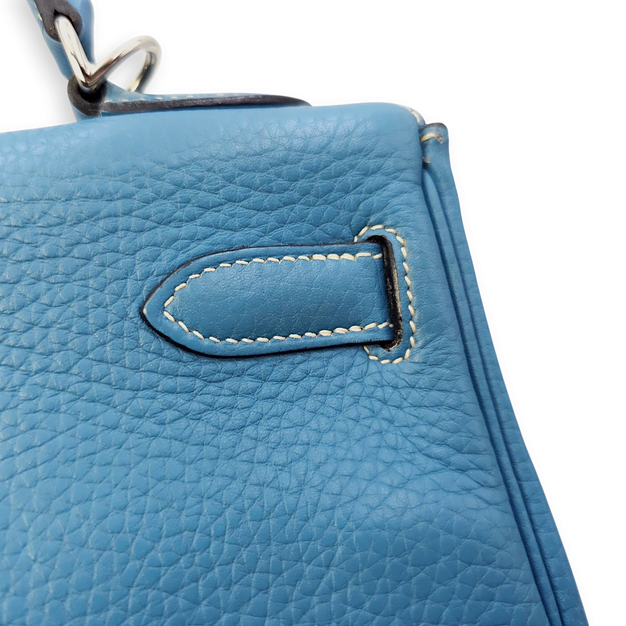 Kelly 32 Blue Jean in Togo, Palladium hardware